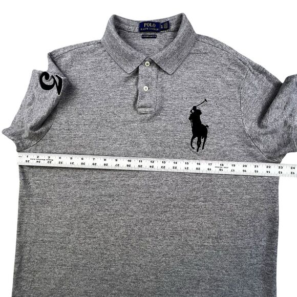 Polo Ralph Lauren Polo Shirt Mens XL Gray Custom Slim Fit Big Pony 3 Rugby Style - Picture 9 of 10